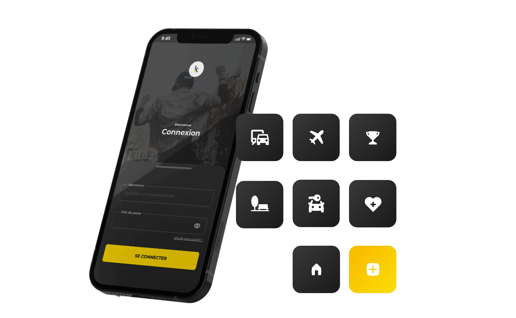 Mock up d'une application mobile