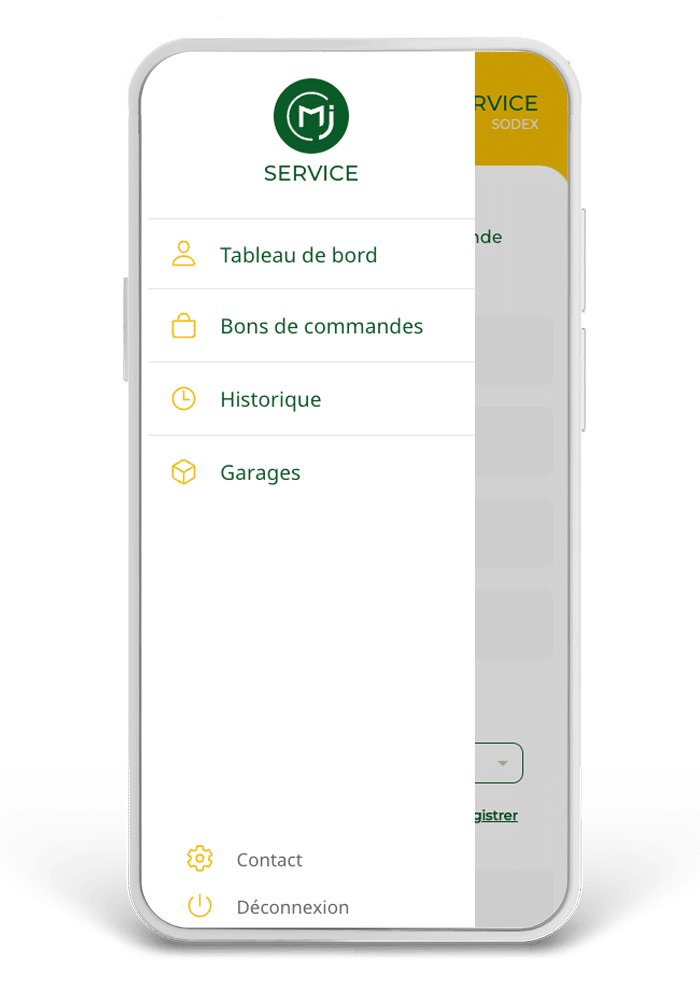 Capture d'écran de l'application MJ Service